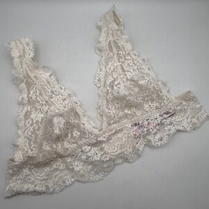 VICTORIAS SECRET M Medium Lace Ivory White Bralette Bra